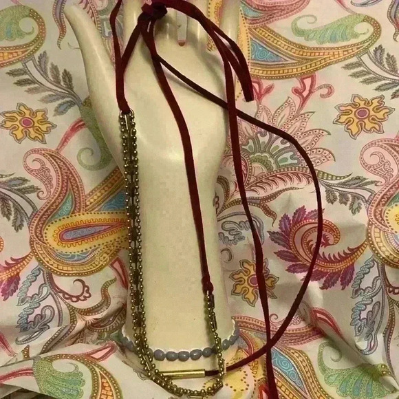 Jen Atkin x Chloe + Isabel Red Faux Suede Choker/Head-wrap/Belt-New in Box - Picture 4 of 5